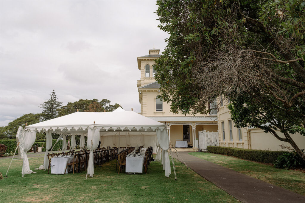 wedding reception setup at The Arts House Trust at Pah Homestead