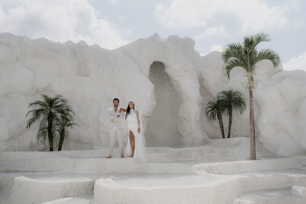 bride wearing jessica coutures dress at styled photography shoot in bali